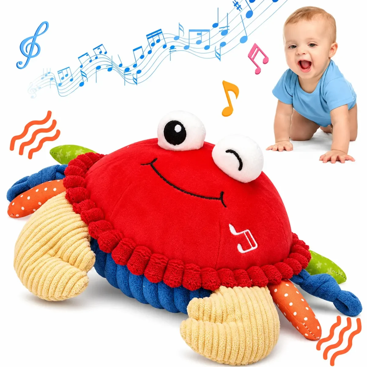Musical Crawling Crab Plush Toy (40 cm) | বেবি হামাগুড়ি ক্র্যাব