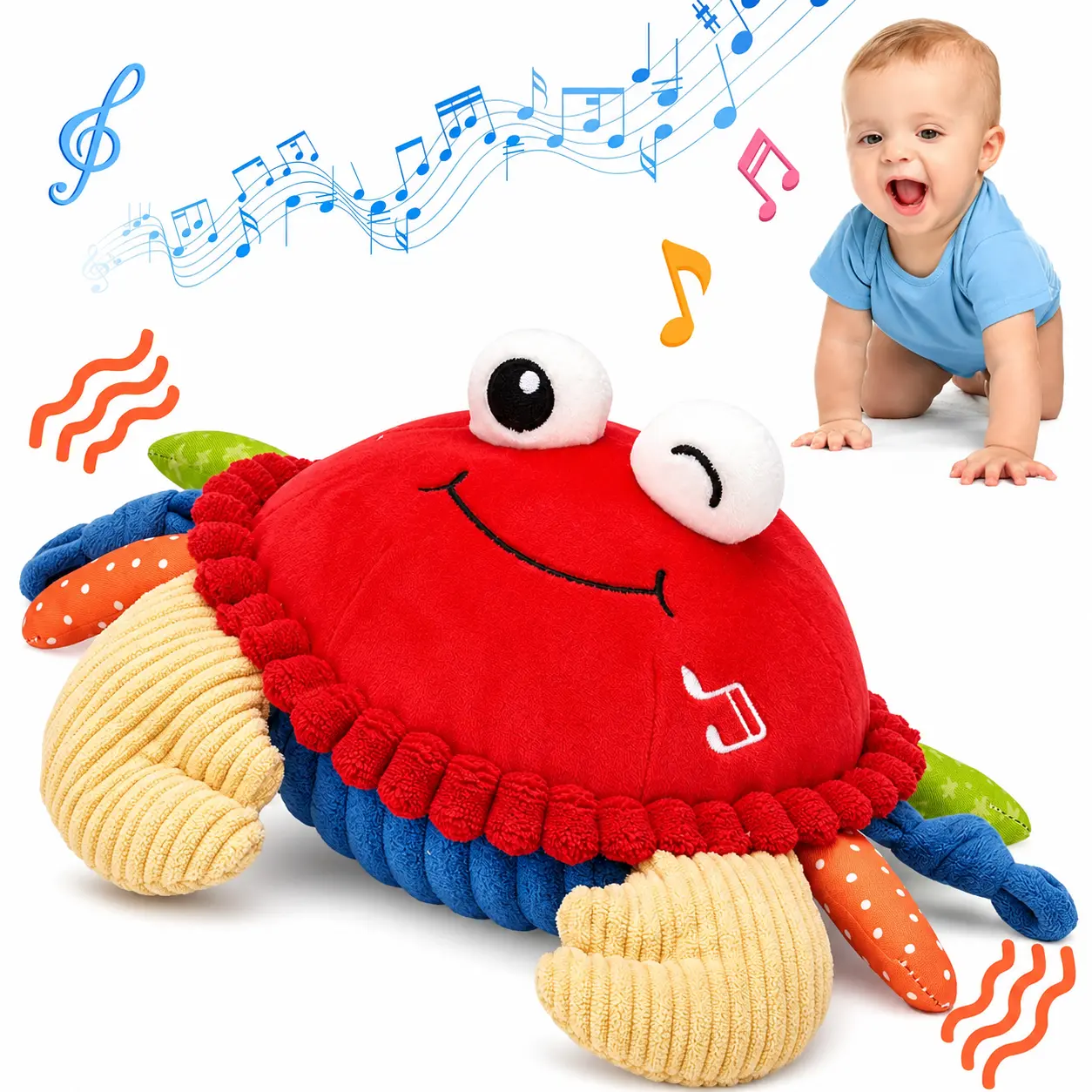 Musical Crawling Crab Plush Toy (40 cm) | বেবি হামাগুড়ি ক্র্যাব