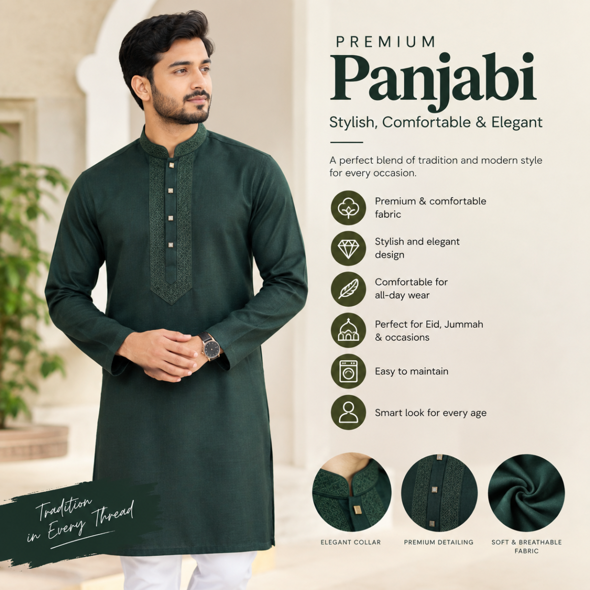 Premium Cotton Panjabi – Elegant & Comfortable
